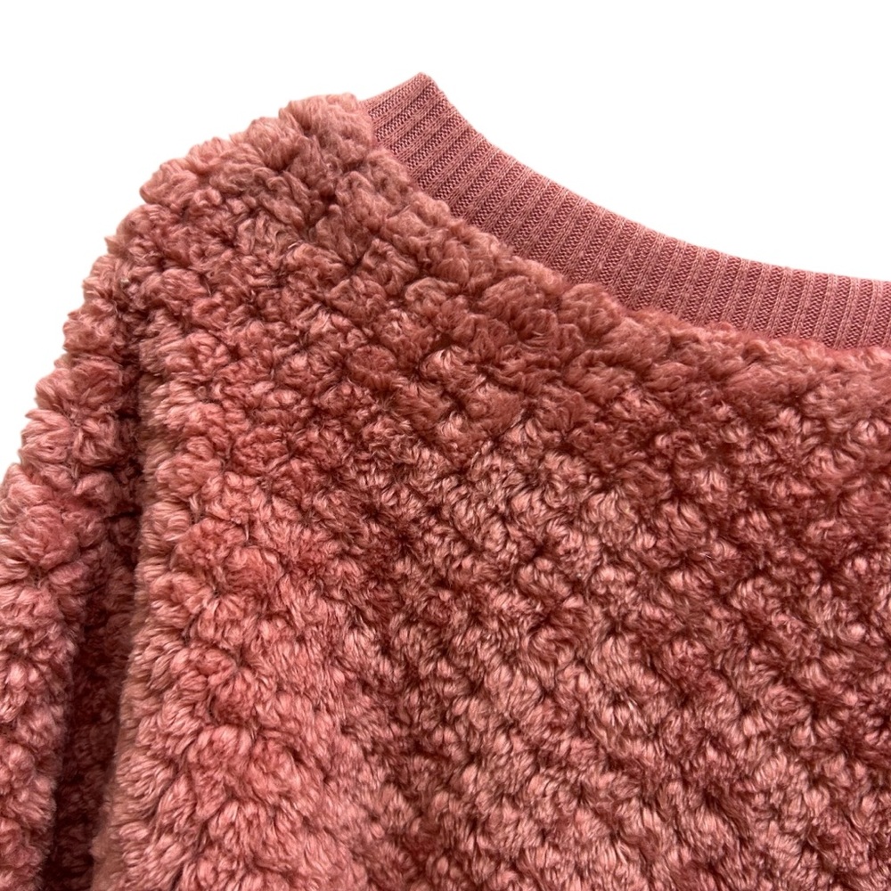 Vintage Blair Pink Textured Knit Sweater Fuzzy Cozy Pullover Crewneck - Picture 9 of 10